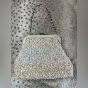 Vintage Lord and Taylor Beaded Sequine Iridescent Purse Wedding Evening